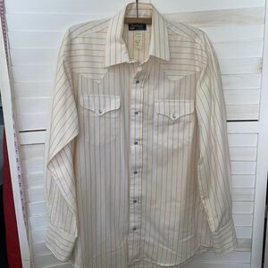 Vintage 80s Ruddock Shirt Striped Snap Button Up Long Sleeve Western Medium